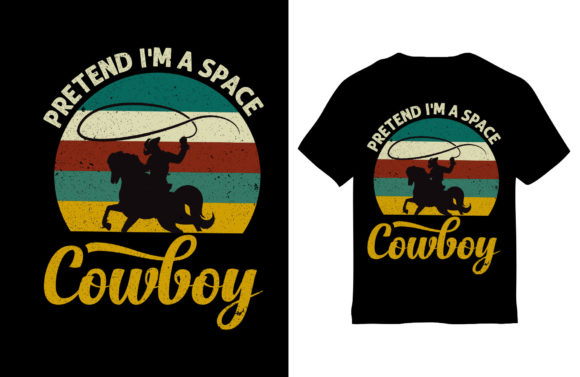Cowboy T-Shirt Vector: Modern Design for Space Westerns