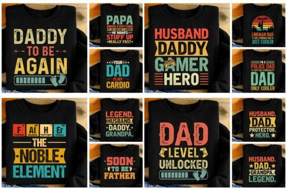 Dad Papa Gamer Father’s Day Shirt Design: A Creative Asset Bundle