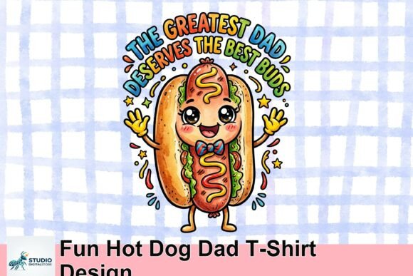 Fun Hot Dog Dad T-Shirt Design: A Playful Branding Asset