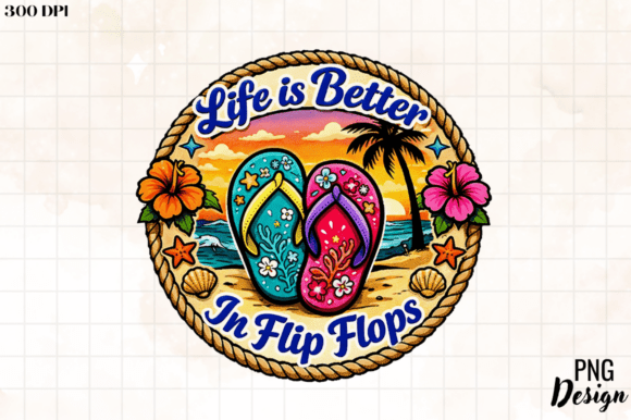 Life is Better in Flip Flops PNG Design