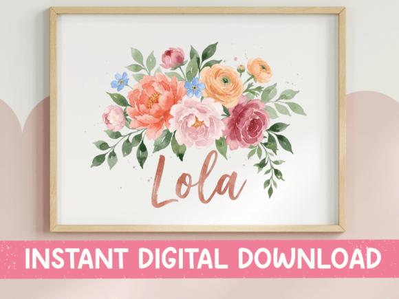 Lola Watercolor Floral Name Design: A Designer's Guide