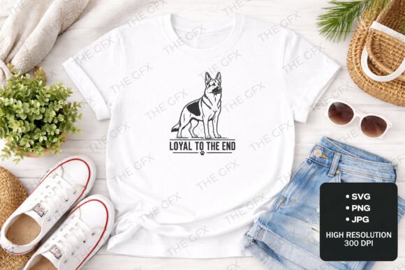 Loyal to the End: A German Shepherd T-Shirt Design for Dog Lovers