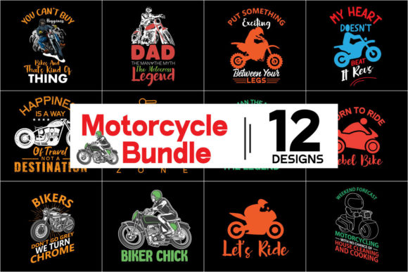 Motorcycle Bundle: Dynamic T-Shirt Design for Bikers