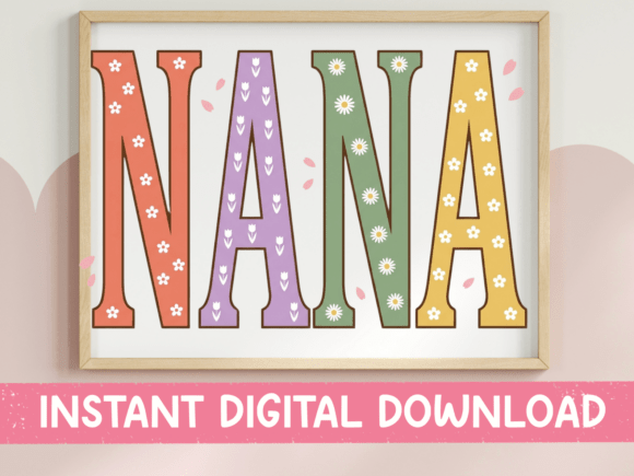 Nana Floral Block Letter Design: A Fresh Take on Typography