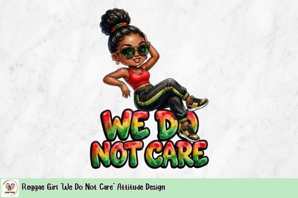 Reggae Girl 'We Do Not Care' Attitude Design: Bold Graphics for Impact
