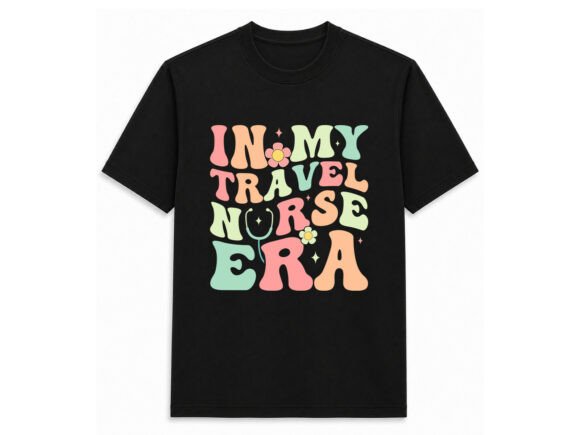 Retro Nurse T-Shirt Design: A Groovy Asset for Modern Branding