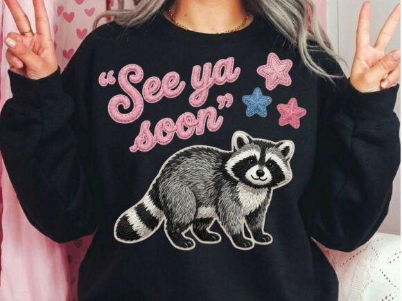 See Ya Soon Raccoon: A Trendy Design for Modern Apparel