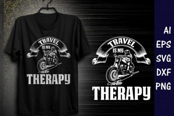 Summer Quote SVG: Travel Is My Therapy Design