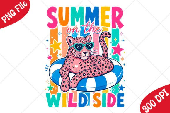 Summer Tiger Preppy PNG T-shirt Design: A Vibrant Design Asset